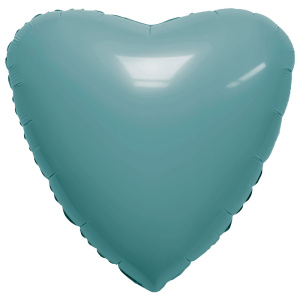 Шар фольгированный сердце 19"(48 см) цвет Бриз 1 шт (Агура)