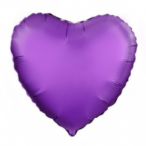 Шар фольгированный сердце 19" (Агура) цвет фиолетовый 1 шт
