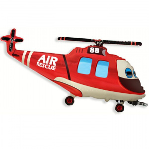 Шар фигура фольгированная 38"(97 см) Вертолет спасательный FM 1 шт