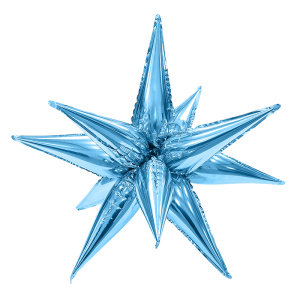 Шар (26''/66 см) Звезда, Составная, Холодный голубой, 1 шт. в упак.
