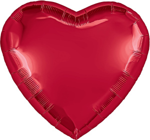 ШФ сердце 36"(90 см) Красное в упаковке, 1 шт