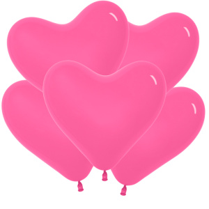 Воздушные шары сердца 11"(30 см) розовые 100 шт