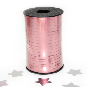 Лента (0,5 см*250 м) Матовый розовый, Бронзовый Металлик, 1 шт.