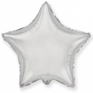 Шар фольгированный звезда 19"(48 см) цвет серебро1 шт
