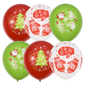 Воздушные шары 12"(30 см) пастель С новым годом! ассорти 25 шт