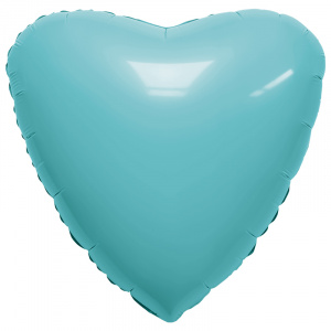 Шар фольгированный сердце 19"(48 см) Аквамарин 1 шт