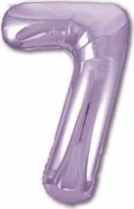 Шар фольгированный Цифра "7" размер 40" (102 см) пастельный фиолетовый