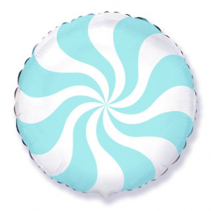 Шар фольгированный круг 18"(45 см) Карамелька цвет голубой 1 шт