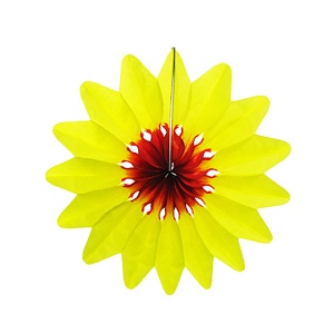 Бумажное украшение Цветок желтый 36 см