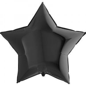 Шар фольгированный звезда 36"(90см) цвет черный 1 шт