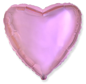 Шар фольгированный сердце 18"(46 см ) розовый (Flex) 1 шт