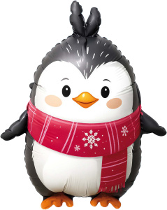 Шар (28''/71 см) Фигура, Новогодний пингвин, 1 шт. в уп., 228959