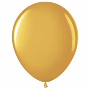 Воздушные шары 100 шт 12"(30 см) золото металлик Малайзия