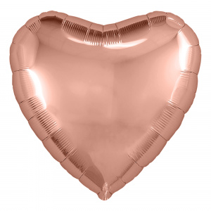 Шар фольгированный сердце 19"(48 см) цвет розове золото 1 шт
