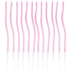 1502-6681 Свечи Волна розовые с подст 13см 12шт/G
