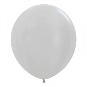 Воздушные шары 30"(76 см) перламутр серебро1 шт