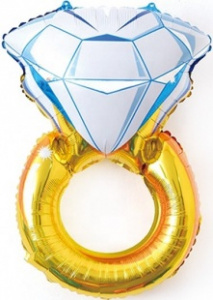 Шар фигура фольгированная 40''(102 см)  Кольцо с бриллиантом, 1 шт.