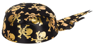 Карнавальная шляпа Бандана, Пират, Черный/ золото