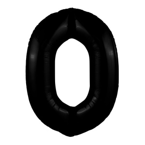 Шар фольгированный Цифра "0" размер 40"(102 см) черный 1 шт