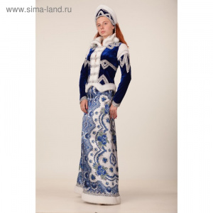 Карнавальный костюм «Снегурочка Руслана», платье, кокошник, р. 44-48