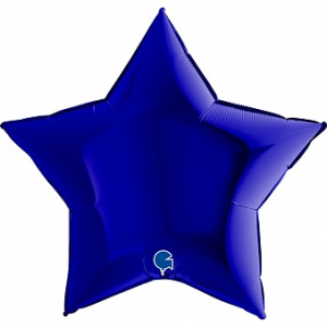 Шар фольгированный звезда 36"(90см) цвет темно-синий 1 шт