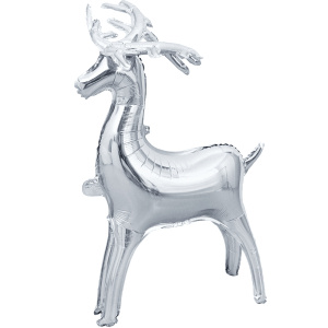 Шар 3D (48''/122 см) Фигура, Олень, Серебро, 1 шт. в уп., 23707