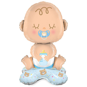 Шар 3D (25''/64 см) Фигура на подставке, Малыш Мальчик, 1 шт. в уп., 24895