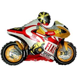 Шар фигура фольгированная 38"(96 см) Мотогонщик оранжевый FM 1 шт