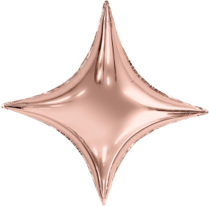 Шар фольгированный звезда (29''/74 см)  4х-конечная, Сириус, Розовое золото 1 шт. в упак.