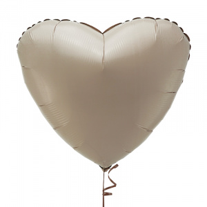 Шар фольгированный сердце 19"(48 см)  цвет Мистик крем 1 шт (Агура)