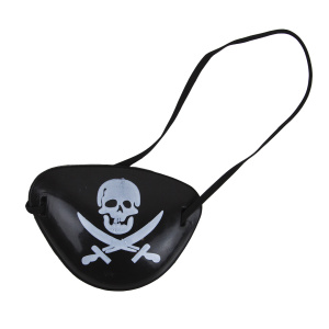 Пиратская повязка, с черепом, Черный, 1 шт.
