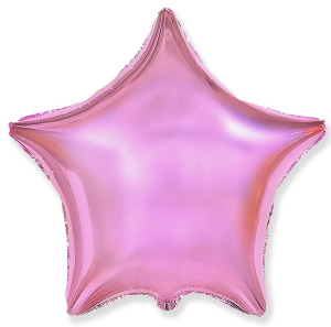 Шар фольгированный звезда 18"(45 см) Розовый нежный / Light Pink 1 шт 