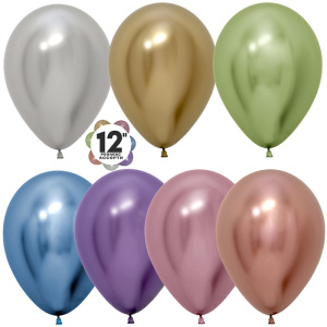 Шар (12''/30 см), Reflex, Зеркальный блеск, Ассорти, хром, 50 шт., 169798