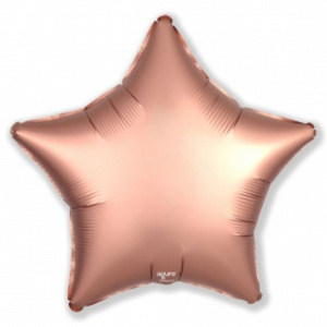 Шар фольгированный звезда 21" (Агура) цвет розовое золото сатин 1 шт
