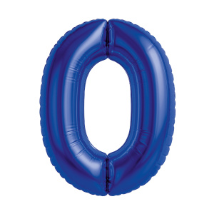 Шар (40''/102 см) Цифра, 0 Slim, Полуночно-синий, 1 шт. в уп., 941131