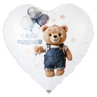 1202-4322 К 18" РУС С ДР Мишка в джинсах с шарами