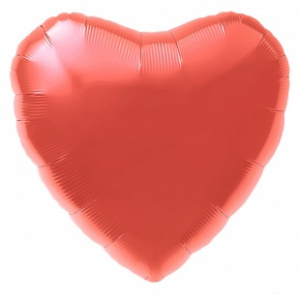 Шар фольгированный сердце 19" (Агура) цвет коралл 1 шт