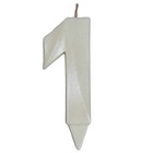 1502-6586 Свеча -цифра "1" Грань белый жемчуг 7см