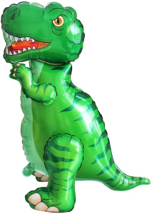 Шар 3D (28''/71 см) Фигура, Динозавр Тираннозавр, Зеленый, 1 шт. в уп., 26073