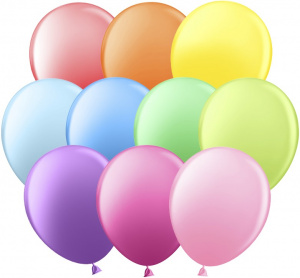 Воздушные шары 100 шт 10"(25 см) Ассорти пастель Шаринг