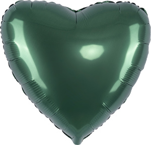 Шар (18''/46 см) Сердце, Темно-зеленый, Сатин, 1 шт., 201500SDVE