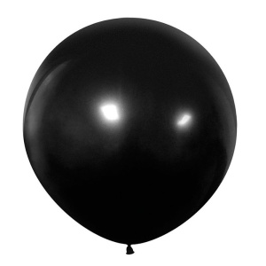 Шар латексный 24"(60см) пастель черный  1 шт