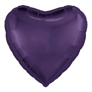 ШФ сердце 19"(48 см)  цвет Темно-фиолетовый 1 шт (Агура)