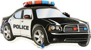 Шар (28''/71 см) Фигура, Полицейская машина, Черный, 1 шт. , 245K