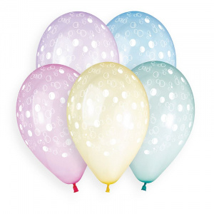 Воздушные шары 12''(30 см) Пузыри, Ассорти Кристальные шары, 5 ст. 25 шт