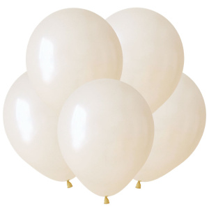 Воздушные шары  100 шт. 12"(30 см.) Молочный белый, пастель Веселый праздник