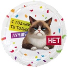 1202-4242 К 18" РУС С ГОДАМИ ТЫ ЛУЧШЕ Кот Сердитый