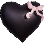 1207-6637 К ФИГУРА Сердце черное Бант розовый