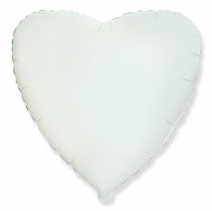 Шар фольгированный сердце 18"(45 см) белое (Flex) 1 шт