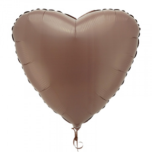 Шар фольгированный сердце 19"(48 см)  цвет Мистик латте 1 шт (Агура)
